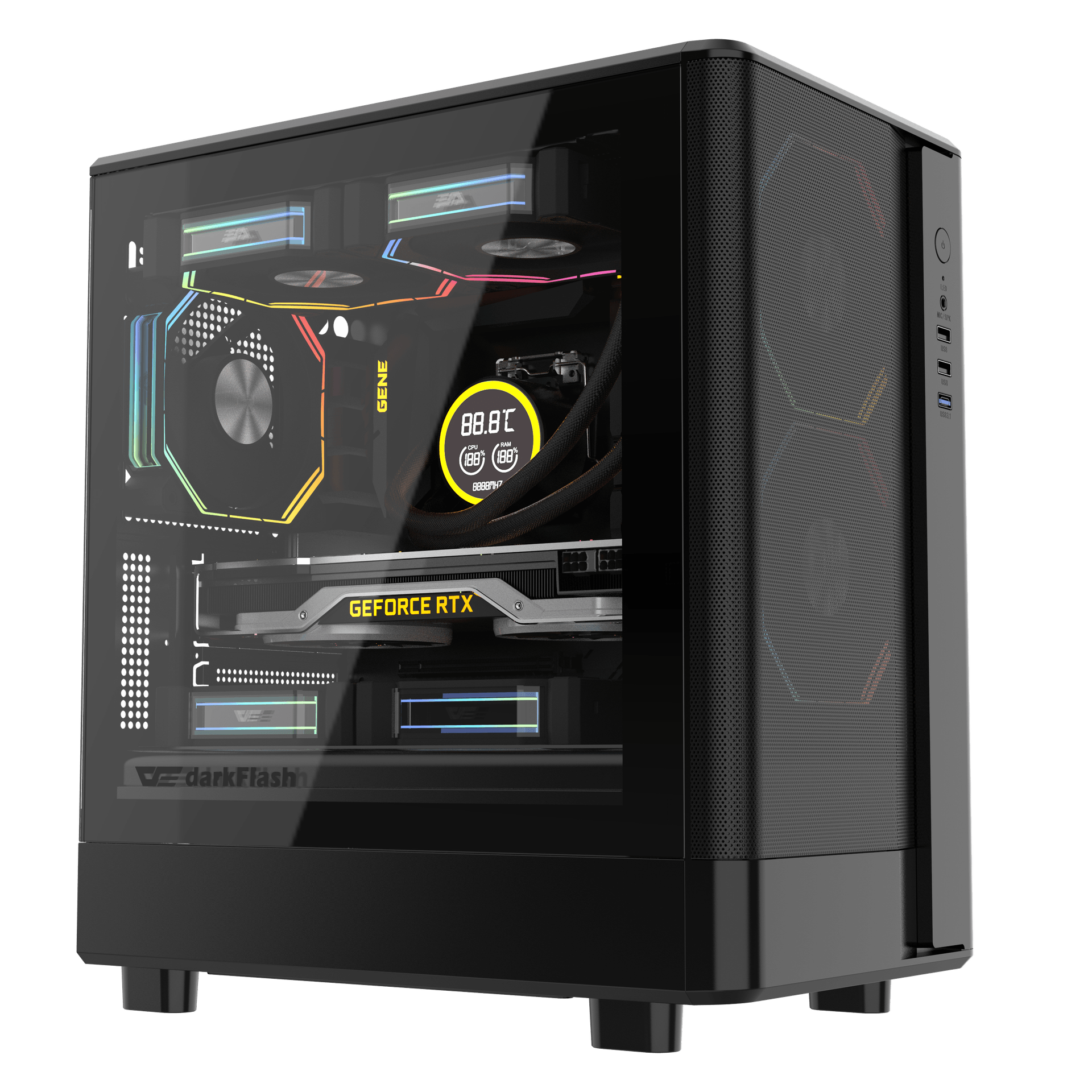 CASE DARKFLASH DB330M M-ATX (BỂ CÁ) NEW