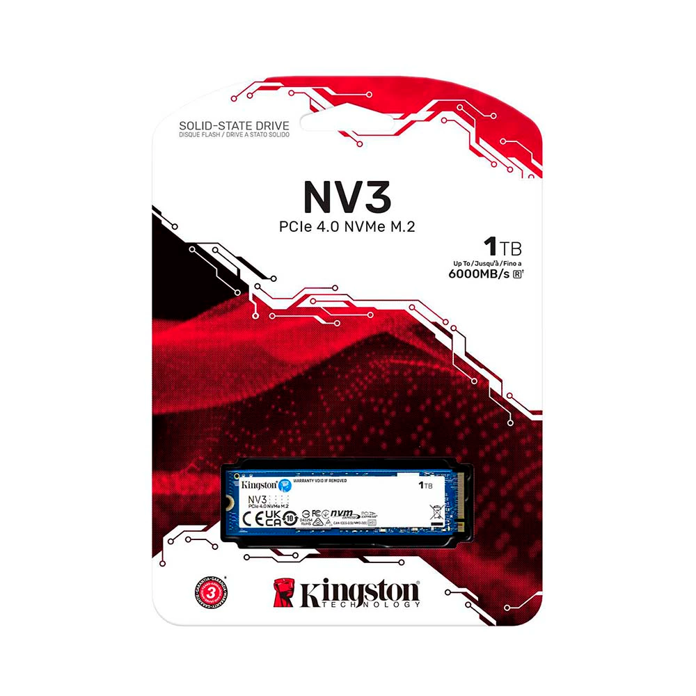 SSD KINGSTON 1TB NV3 PCIE GEN4 NVM 6.000 MB/s.NEW BH 36T